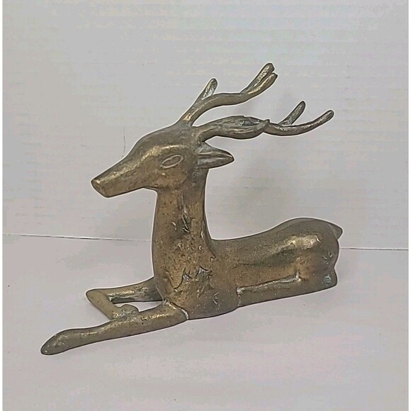 Vintage Brass Deer Figurine Leonard Silver Mfg Co. - Picture 1 of 5